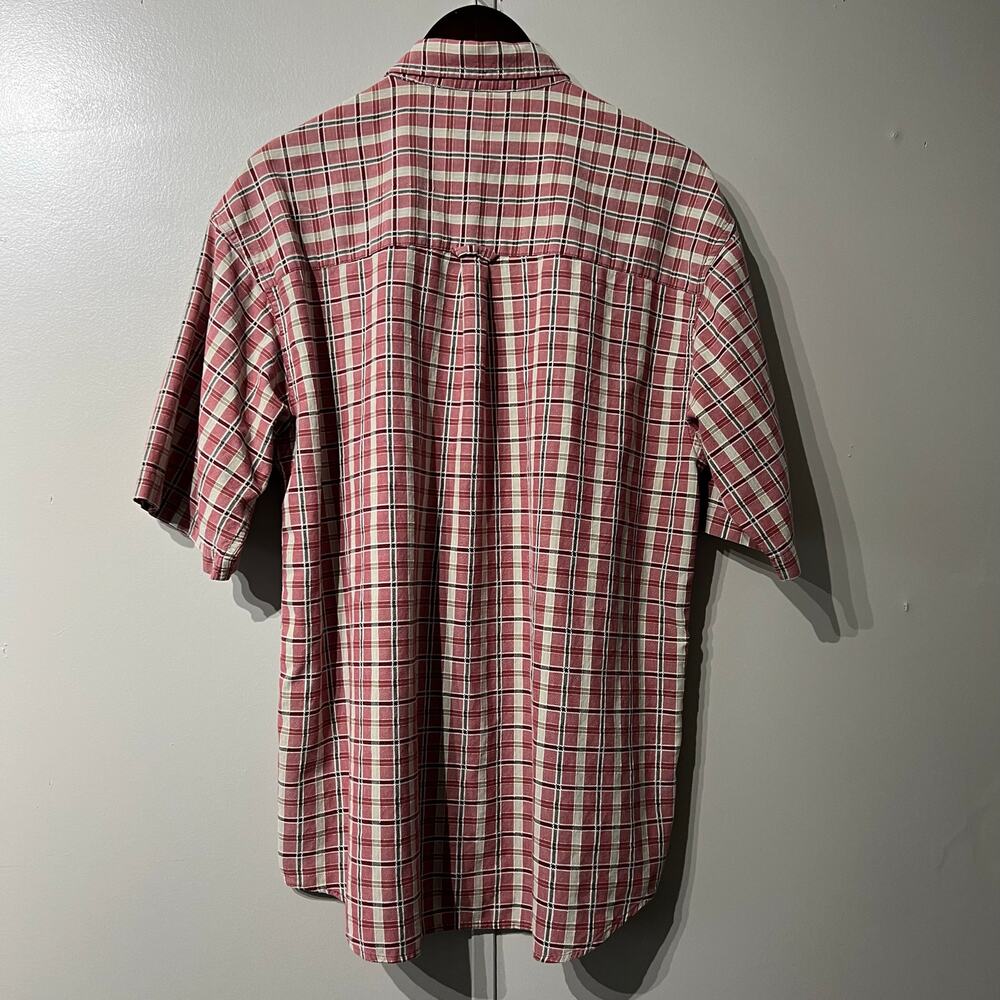 Columbia Cotton Short Sleeve Red Plaid Button Down Shirt | Men’s Size Large - Picture 3 of 9
